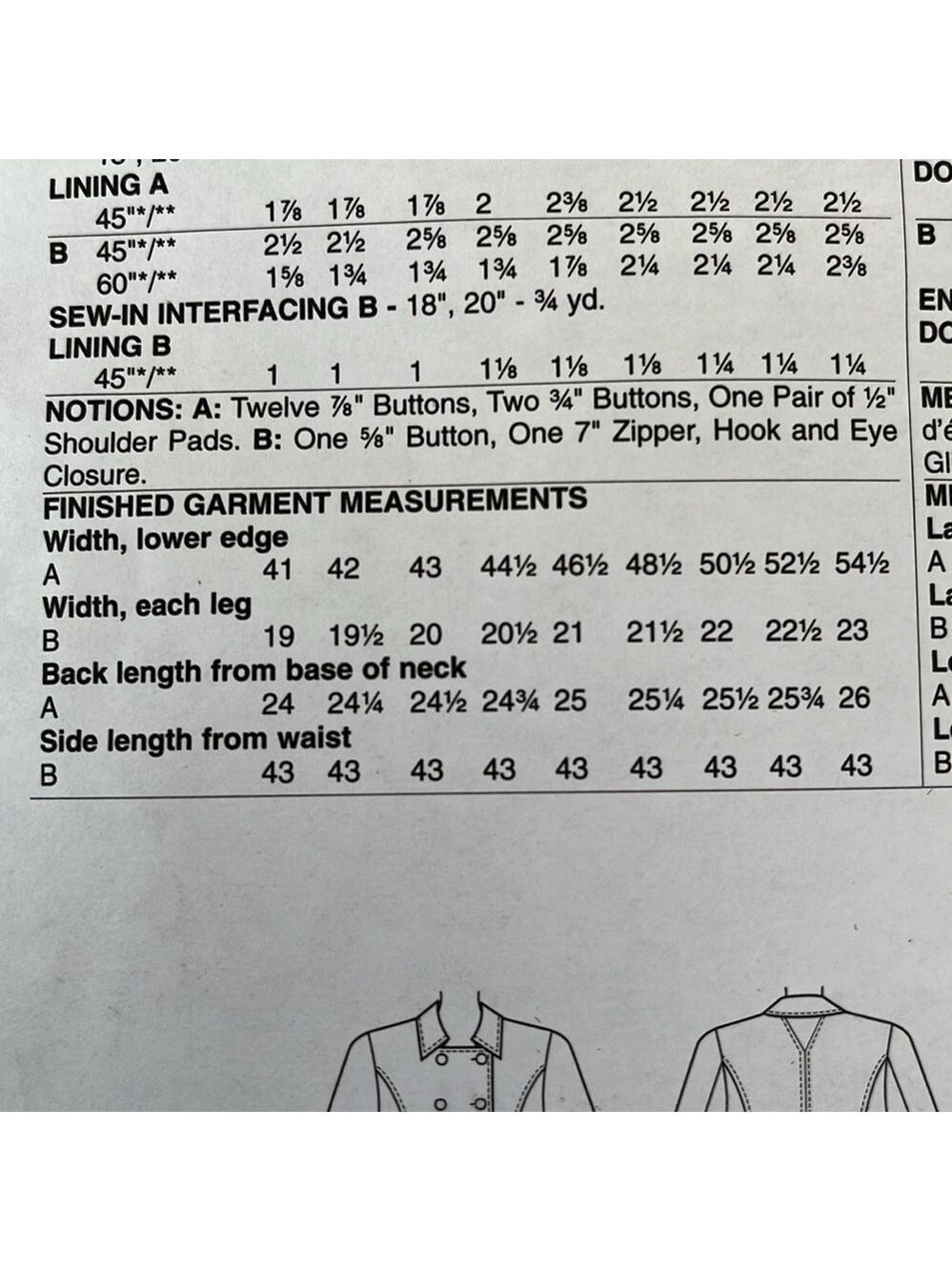 VOGUE Patterns American Designer Anne Klein V1467/E5 Advanced Jacket Pants Uncut - Picture 10 of 10